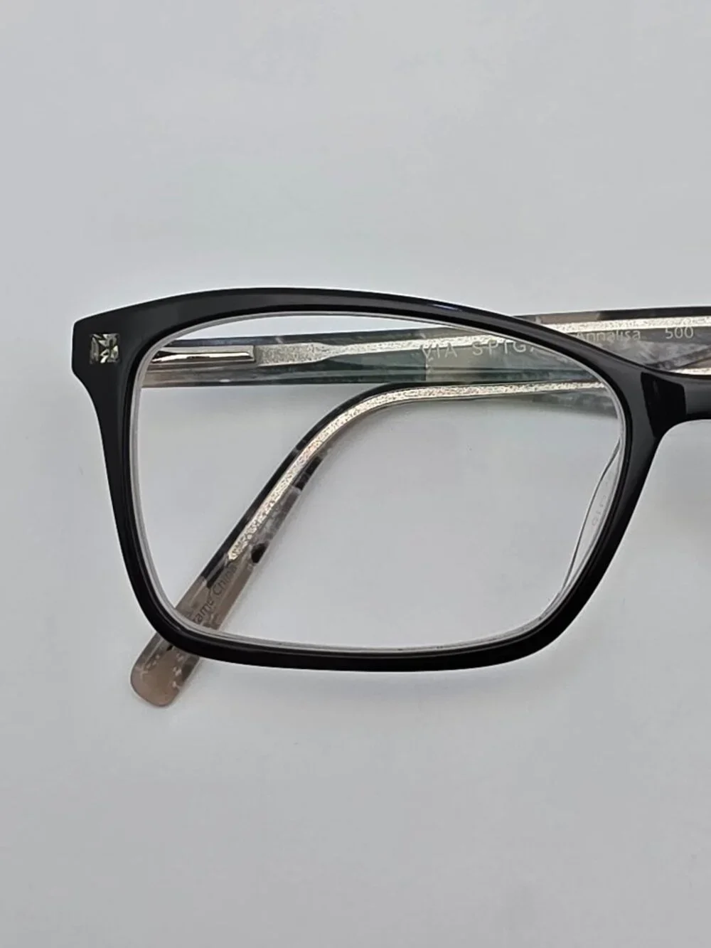 Via Spiga Zyloware Annalisa 500 Black Rhinestone Cat Eye Eyeglasses Frame 52mm